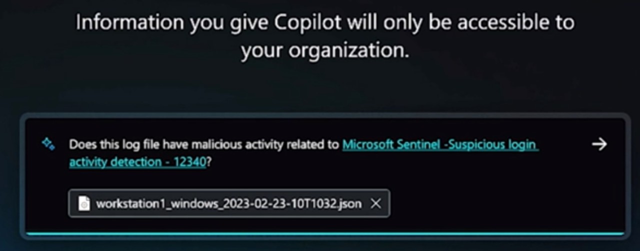 Information you give copilot will only be accessible to your organization